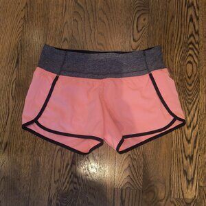 Coral Lululemon Speed Shorts
